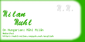 milan muhl business card